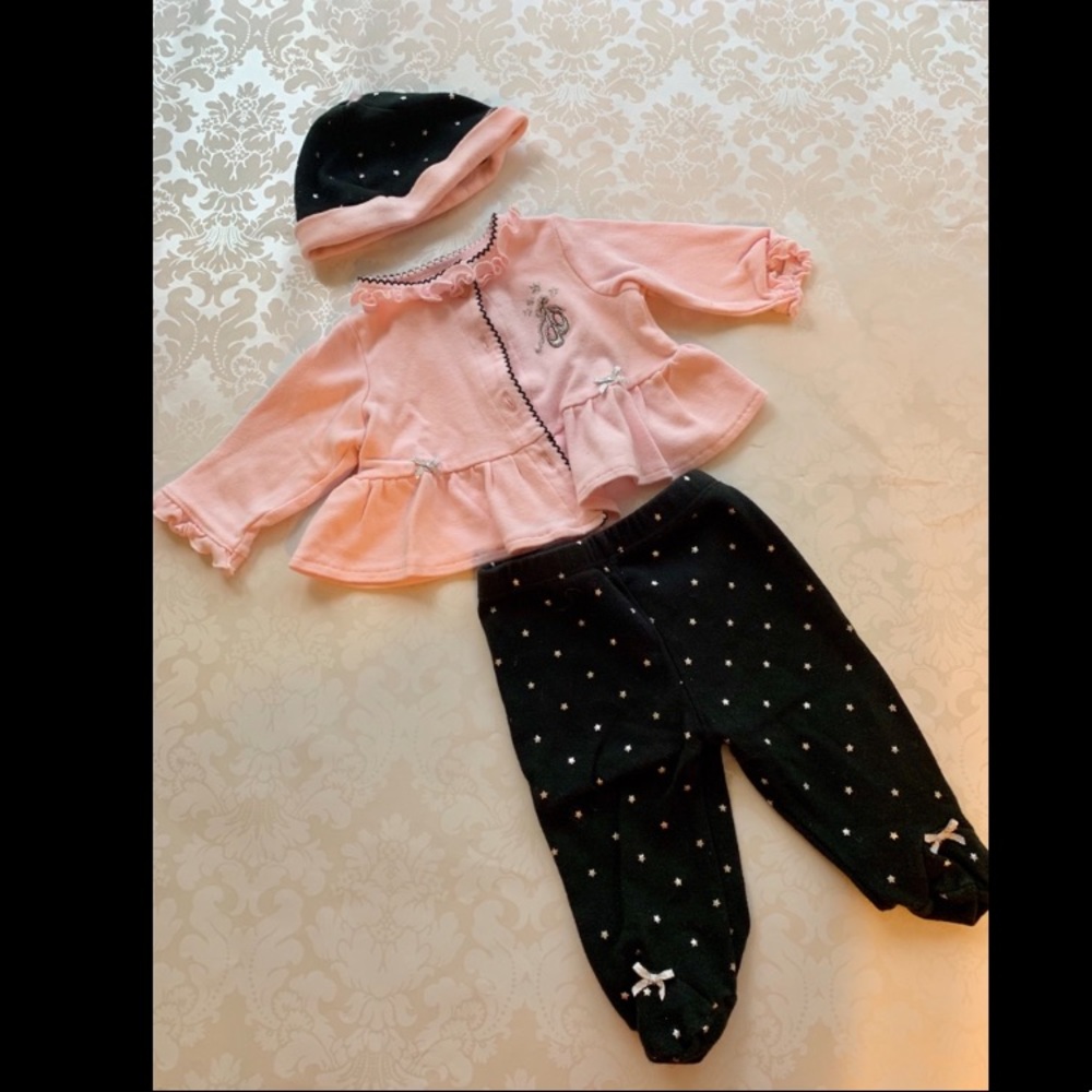 Baby girl ballerina outfit with hat size 3M